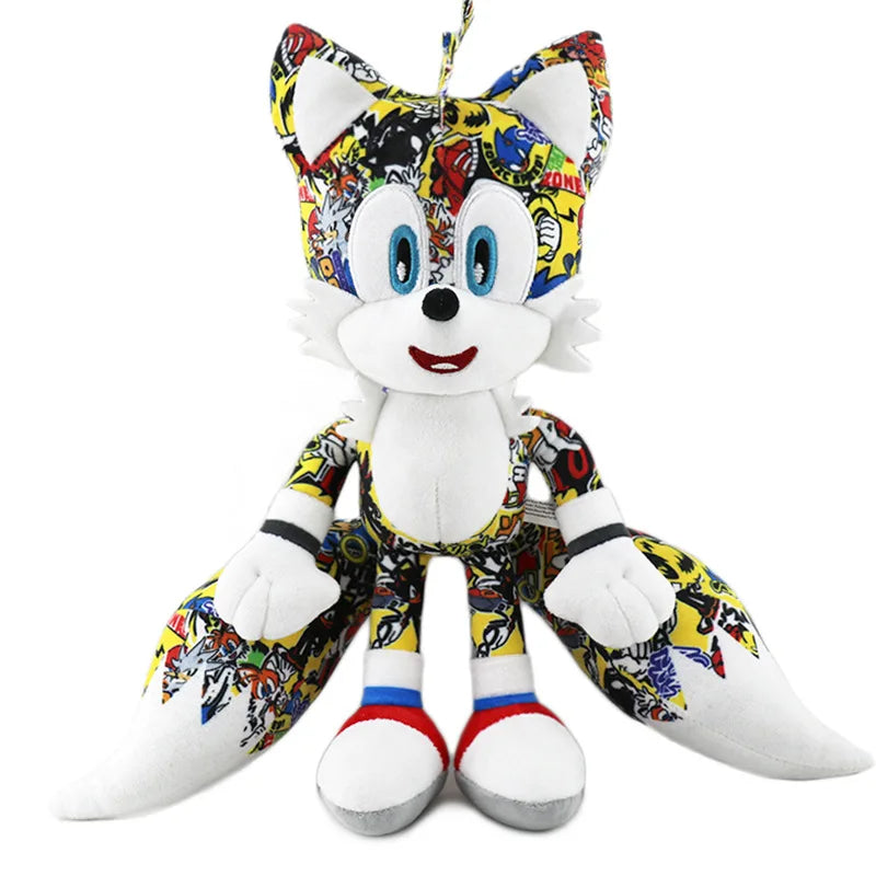Hot 30CM High Quality Sonic Plush Toy Hedgehog Knuckles Tails Cute Cartoon Soft Stuffed Doll Birthday Gift for Children