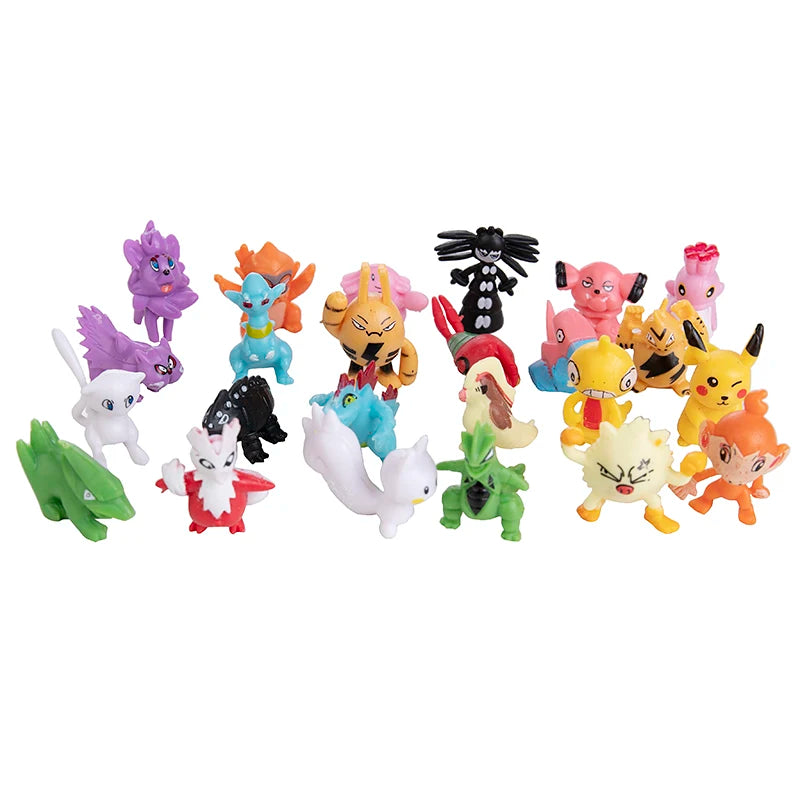 24-144Pcs Pokemon Anime Acition Figure Pikachu Model Ornamental Decoration Mini Model Doll Toy Christmas Birthday Gifts