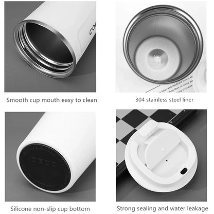 Thermo Cafe Coffee Mug Car Thermos, 380/510ml Leak-Proof Travel Cup for Tea Water Coffee, Double Stainless Steel