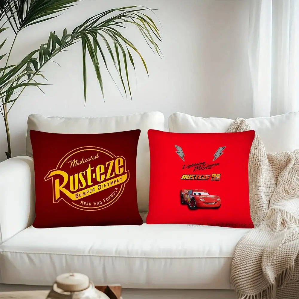 Cartoon Car Lightning McQueen Pillow Case Fashion Square Pillowcase Bedroom Sofa Room Ins Decoration Leisure