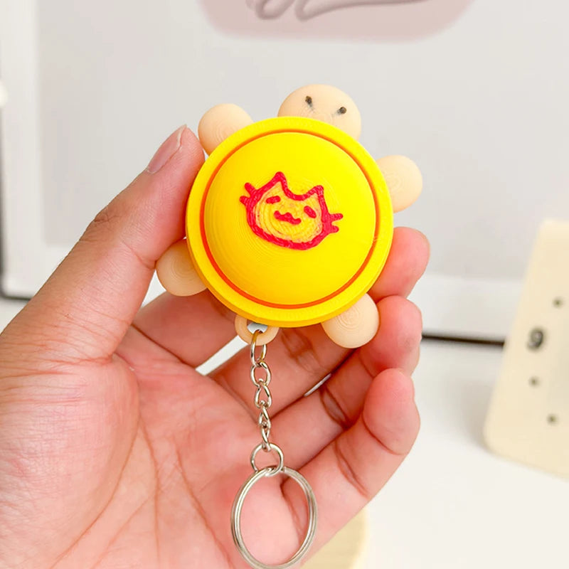 Turtle Keycap Keychain Cartoon Animals Keyboard Clicker Fidgets Click Anti-stress Pendant Charms Keyrings Birthday Gifts 키캡