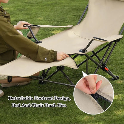 Folding Camping Chair with Armrests, Portable Outdoor Lawn Chair with Detachable Headrest Lightweight Fishing Chair for Picnic