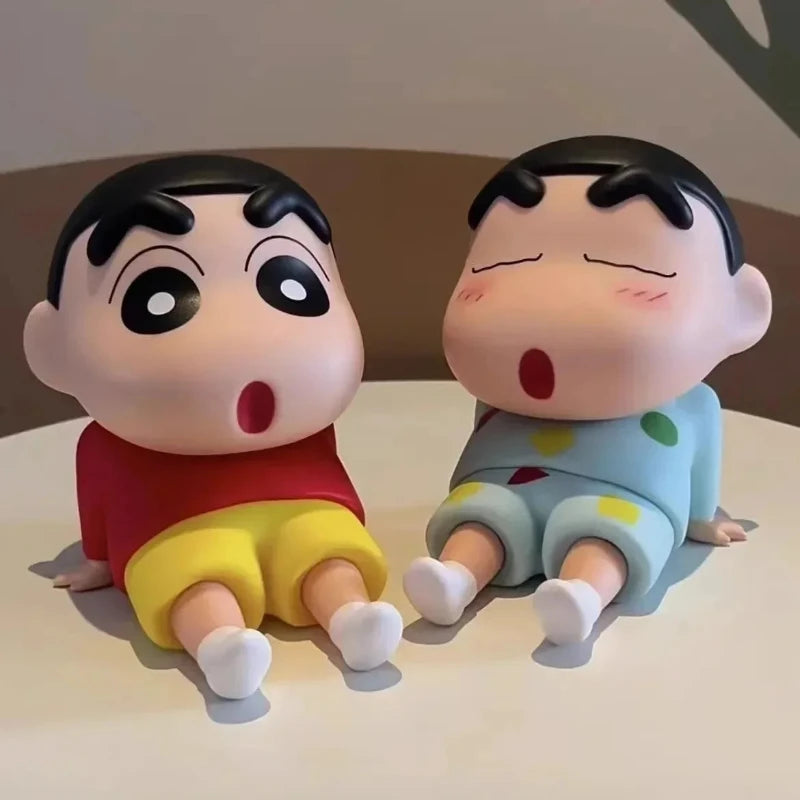 Crayon Shin-Chan Anime Figure Phone Holder Kawaii Desktop Ornaments Phone Support Mini GK Collection Decoration Toys Girls Gifts
