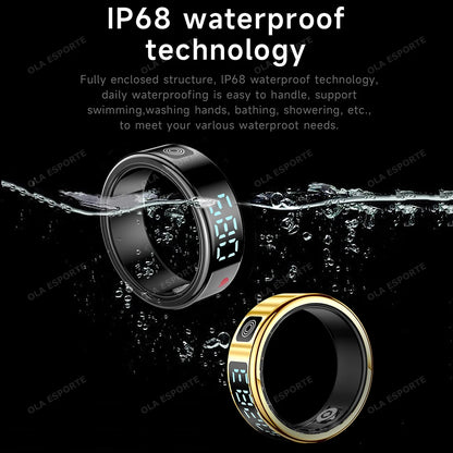 2026 new smart ring with charging compartment HD screen sports mode photo control，5ATM waterproof smartring ,for ios andriod
