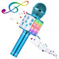 Handheld Bluetooth Microphone Speaker, 5 Voice Changer (Kid/Male/Female/Electronic), HIFI Sound, LED Light,  Portable KTV