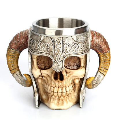 Wooden Barrel Beer Cup Stainless Steel Coffee Mug Viking Style Vintage Beer Mug Double Wall Drinking Cup Halloween Bar Drinkware