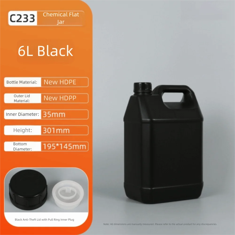 1/2/3/4/5/6/10L Plastic Airtight Bottle with Lid Food Grade HDPE Bucket Sealed Large-Capacity Oil Jerrican Gel Shampoo