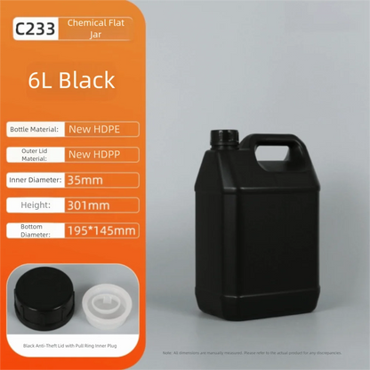1/2/3/4/5/6/10L Plastic Airtight Bottle with Lid Food Grade HDPE Bucket Sealed Large-Capacity Oil Jerrican Gel Shampoo