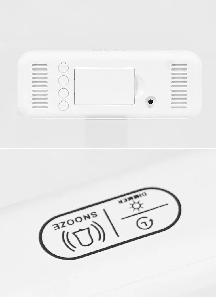 Digital Alarm Clock Temperature and Date Week Display Night Mode Table Clock Voice Control 12/24H Electronic LED Alarm Clocks