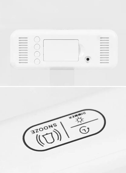 Digital Alarm Clock Temperature and Date Week Display Night Mode Table Clock Voice Control 12/24H Electronic LED Alarm Clocks