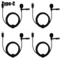1-5pc Portable Lavalier Microphone Metal Clip Lapel Mic Wired 3.5mm/Type-C/USB For Mobile Phone Laptop DSLR Camera Lound Speaker
