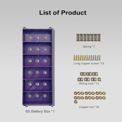 DIY Battery Case/32700 Weld-free Battery Box/Holder Pure Copper 12A High Current Lithium Battery in parallel in series