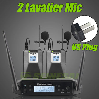 SENNESAI GLXD24 B58 Professional Dual Wireless Microphone 600-699MHz System Stage Performances UHF Dynamic 2 Channel Handheld