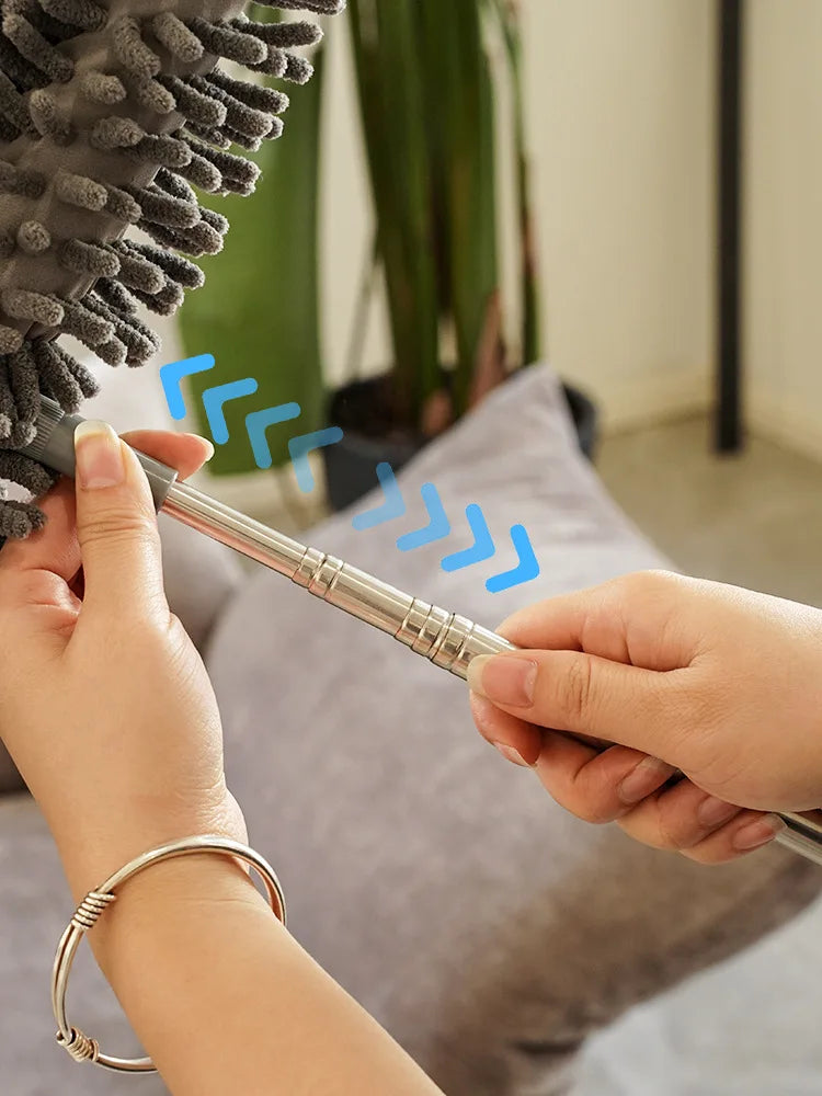 Chenille Duster Retractable High Altitude Cleaning Brush Flexible Ceiling Fan Dust Remover for Home Wall Roof Household Cleaning