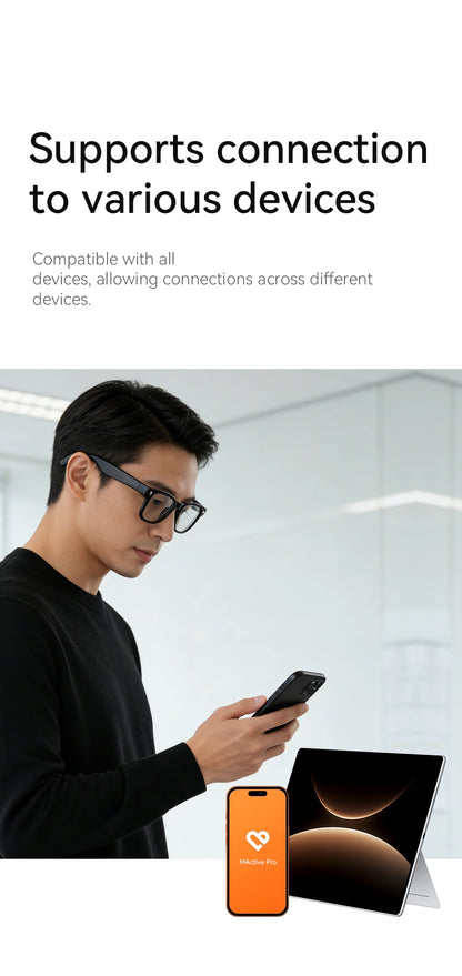 HD Camera Smart Glasses For Women Men Simultaneous Translation Eyewear Flashlight Audio And Video Recording Eyeglasses Music