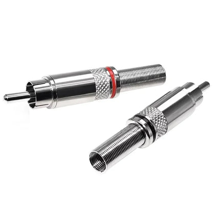 4/8PCS Male RCA Plug Weld RCA Connector for AV Audio Video Connector Plug Red Black