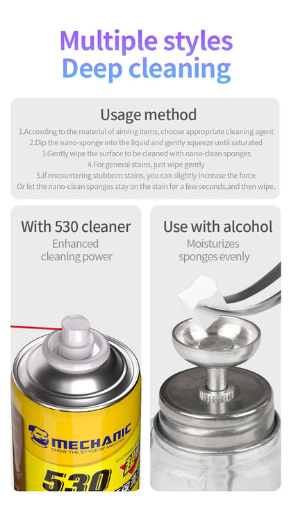 MECHANIC NC800 800PCS LCD Screen Nano Cleaning Sponge No Residue Cellphone PCB Motherboard Back Glass Camera Dust Cleaning Tool