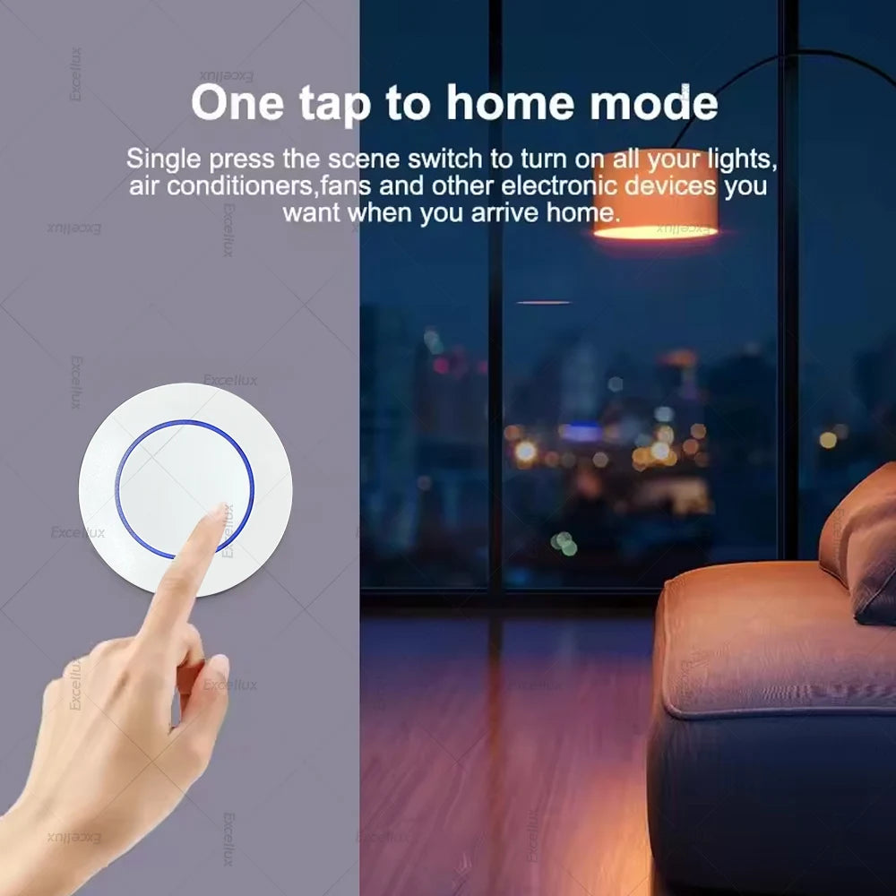 ZigBee Button Scene Switch Tuya Intelligent Linkage Switch Battery Powered Automation Scenario Works With Smart Life Zigbee2MQTT