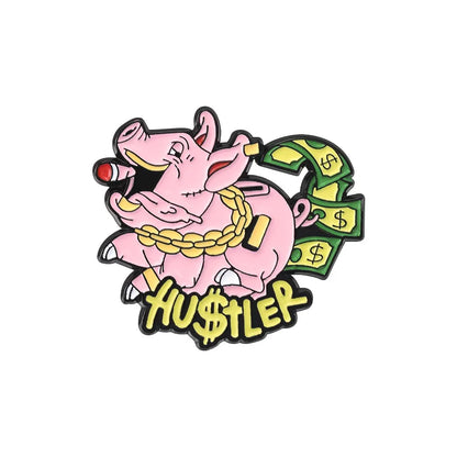 Creative US Dollar Money Enamel Pins Collection Cartoon Banknote Get Rich Brooch Backpack Lapel Metal Badge Fun Jewelry for Gift