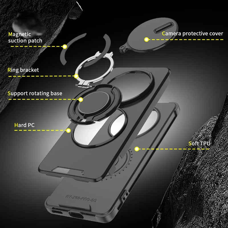 For Honor Magic7 Lite 5G Case Magnetic Holder Ring Shockproof Armor Phone Cover For Honor Magic 7 Lite Camera Protection Fundas