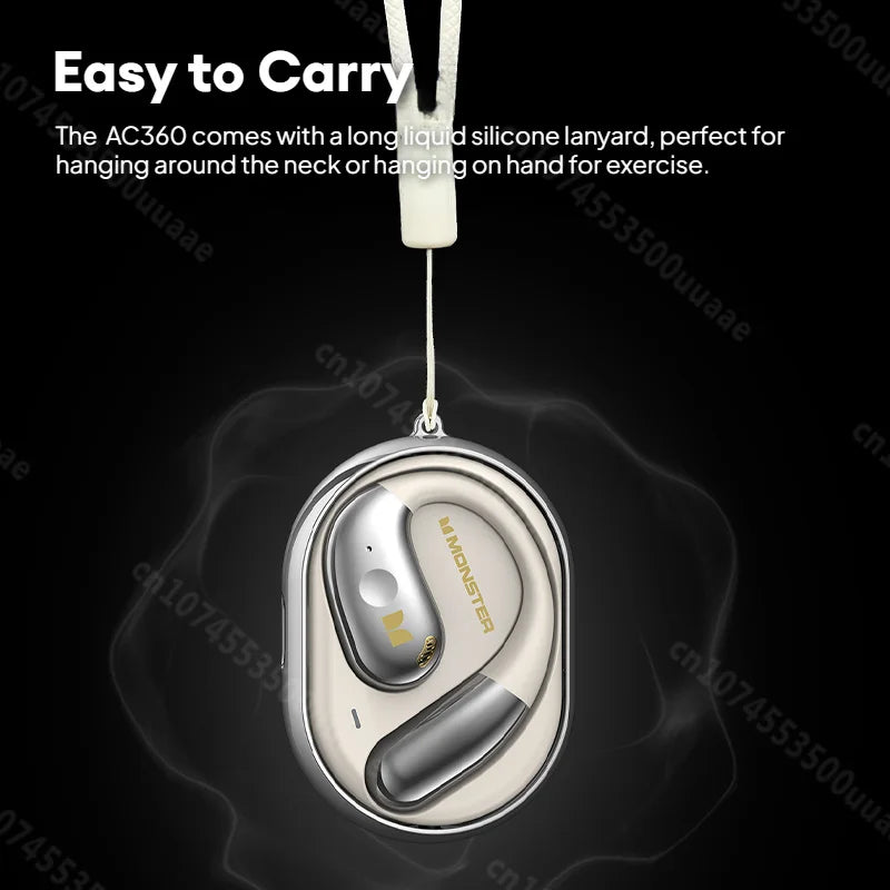 Słuchawki Monster Open Ear AC360 Air Conduction Bluetooth 5.4 Ture Wireless Earphones Stereo 360° OWS Bezprzewodowy Zestaw Słuchawkowy Sportowy