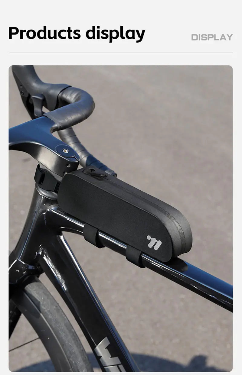 WEST BIKING Bicycle Top Tube Bag Aerodynamic Low Drag Fit Bike Frame Zip Bag Waterproof Wind-breaking Ultralight Cycling Bags