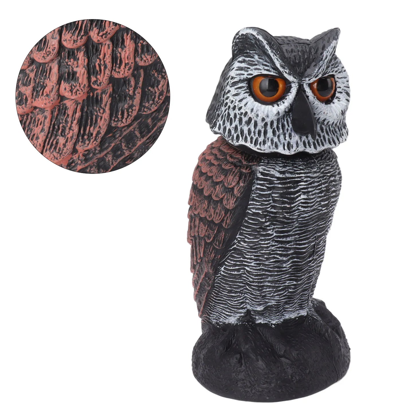 Owl Decoy to Scare Birds Owl Decoy Plastic Shake Head Owl Decoy To Scare Birds Away Scarecrow Fake Owl Outdoor Garden Decoration