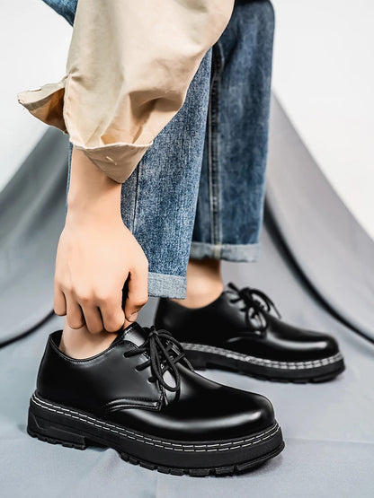 Men's Casual Loafers Black Fashionable Dress Shoes Elegant Formal Footwear Comfortable Slip-On Footgear