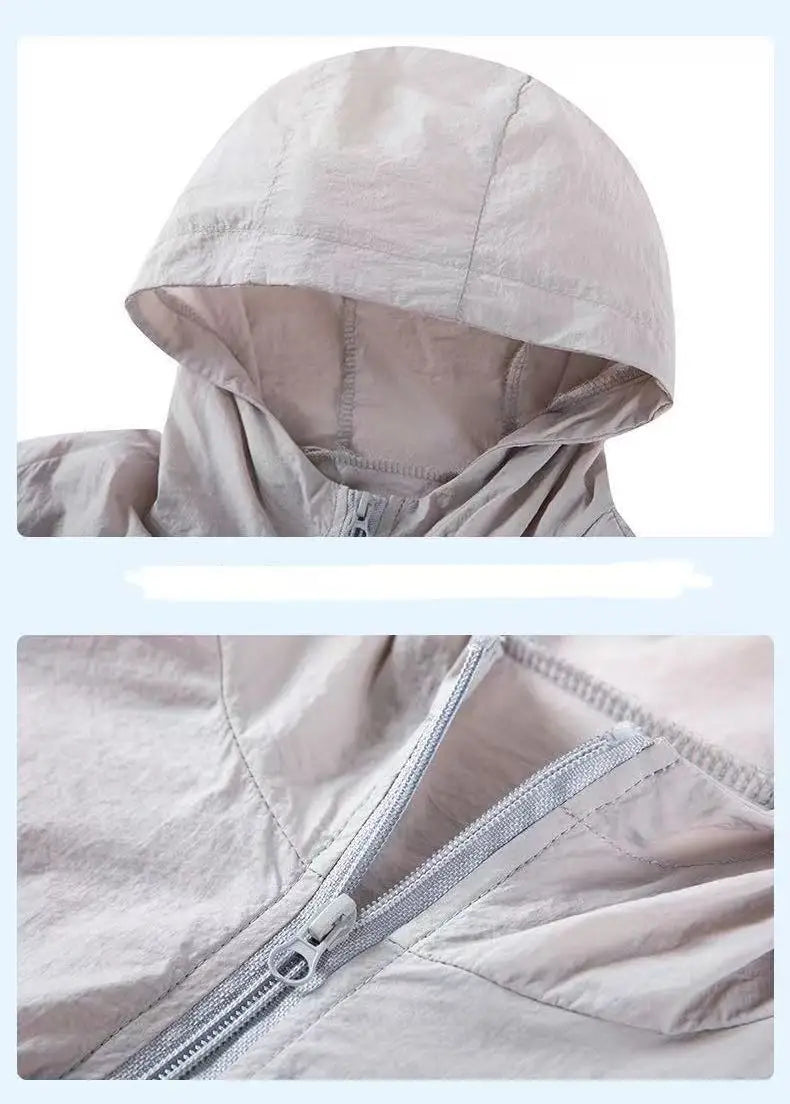Summer Sun Protection Clothing Men's Casual Waterproof Quick-drying Bicycle Hooded Jacket Plus Size Hiking Thin Skin windbreaker