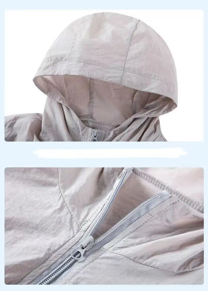 Summer Sun Protection Clothing Men's Casual Waterproof Quick-drying Bicycle Hooded Jacket Plus Size Hiking Thin Skin windbreaker