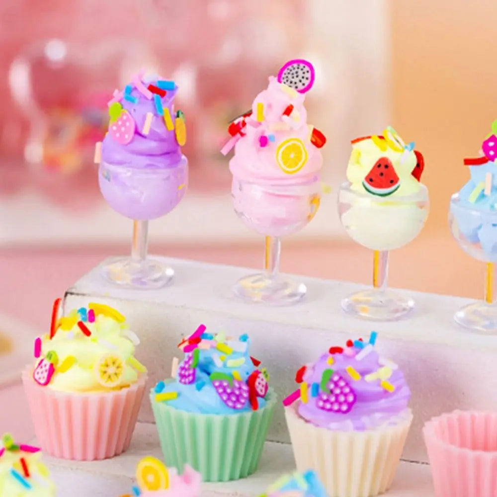 10pcs/Set Simulation Cream Children Ice Cream Dessert Making Cake Model Handmade DIY Set Leisure Entertainment Small Toys