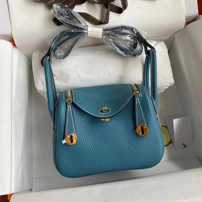 Women's Handbag 2025 New Style Top Layer Cowhide Leather Lundy Mini Doctor Bag Genuine Leather Handbag Single Shoulder Crossb...
