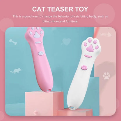 Laser Cat Teasing Stick 5 Modes + Red Dot LED Light Pointer Indoor Interactive Projection Toys Dog Kitten Pet Accessories
