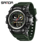 SANDA 3367 Men's Electronic Watch Large Dial Multi Functional Outdoor Waterproof Student Sports Electronic Watch