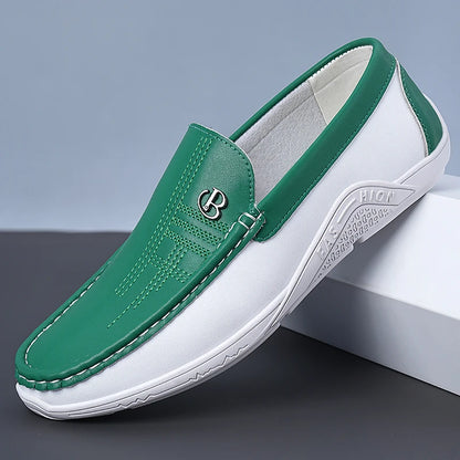 Men's Summer Hollow Out Slip-On Loafers Breathable Soft Sole Anti-Slip Wear-Resistant Casual Shoes-6601