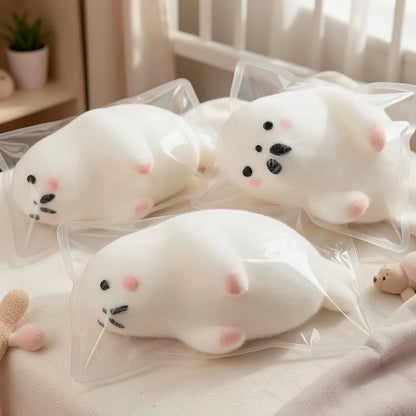 Taba Chubby Seal Squeeze Toy, Plush Seal Kneading Fun Soft Squeeze and Stress-relieving Toy, Cute Desk Decoration, Festival Gift