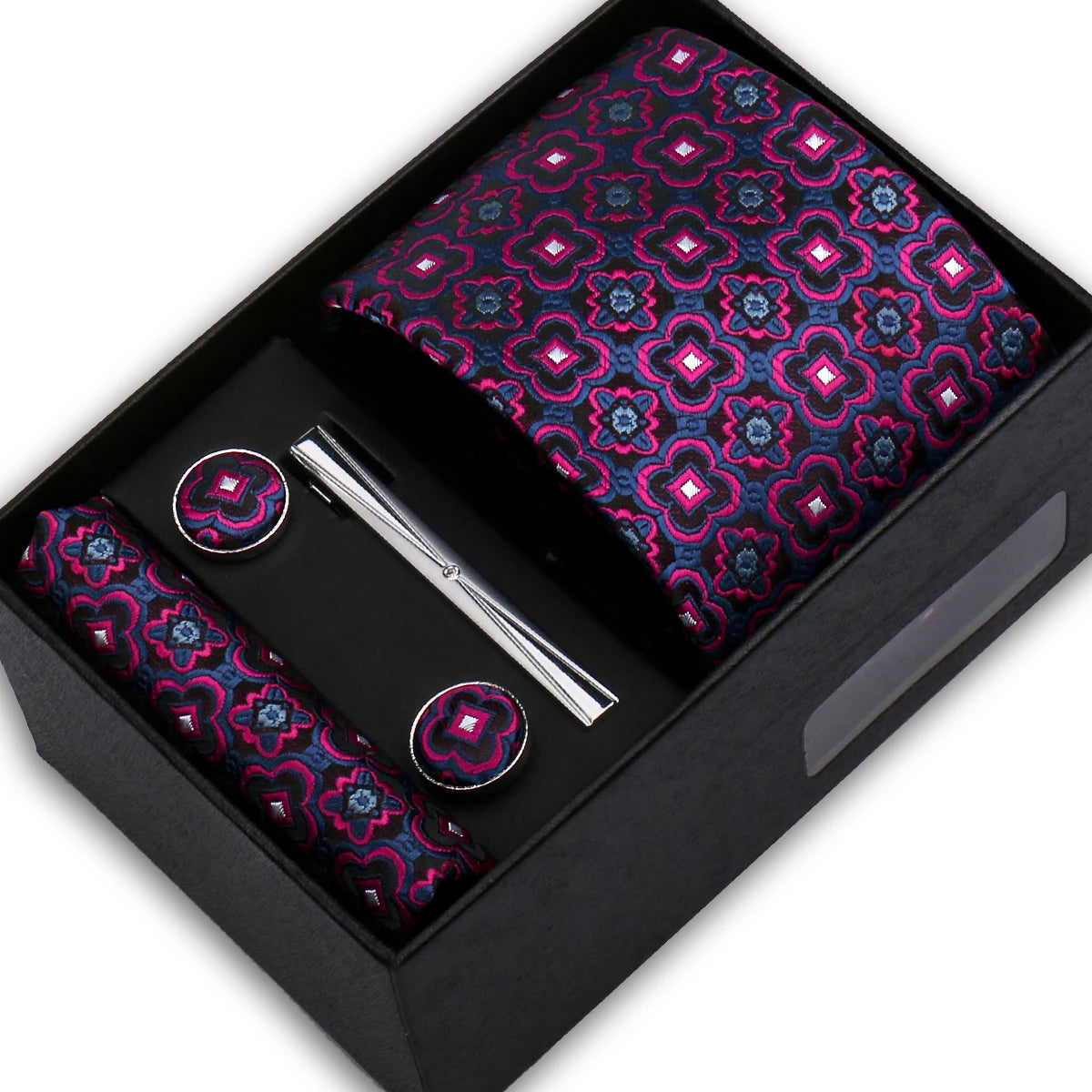 Classic Mens Tie Set Paisley Hanky Cufflinks In Gift Box Jacquard Woven Neckties Set For Men Formal Wedding Fashion Accessories