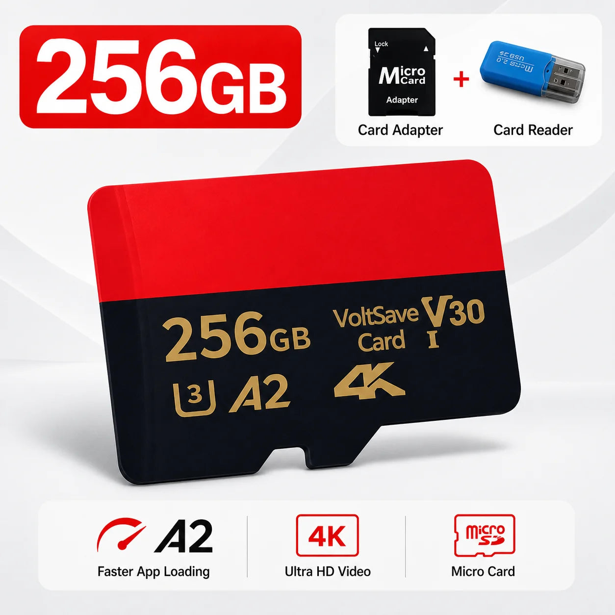 High Speed Micro TF SD Card 128GB 256GB Class10 U3 V30 for Camera Drone Driving Recorder Waterproof Memory Card