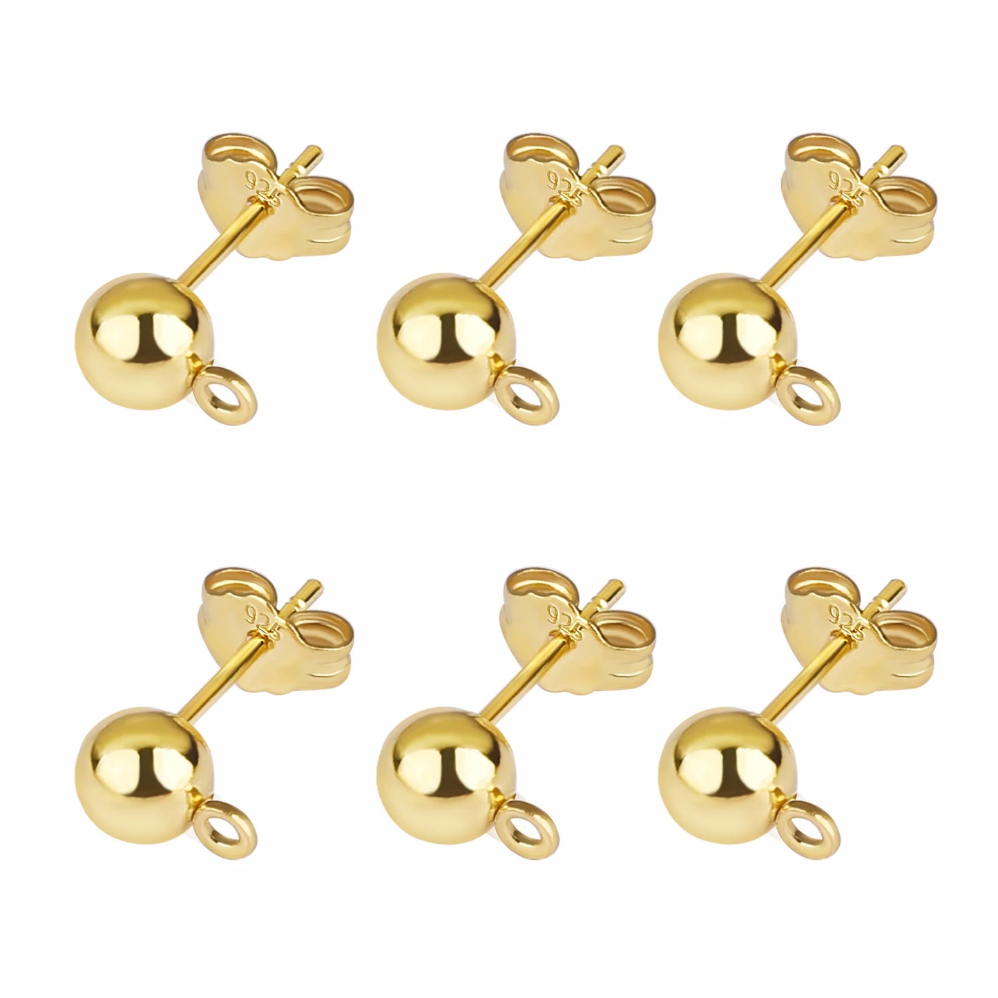 50pcs/Bag 925 Silver Stainless Steel Earring Studs Blank Post Base Pins With Earring Plug Findings Ear Back For Jewelry Making
