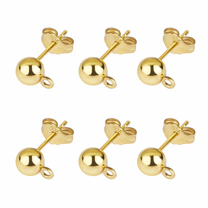 50pcs/Bag 925 Silver Stainless Steel Earring Studs Blank Post Base Pins With Earring Plug Findings Ear Back For Jewelry Making