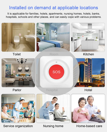 Smart Tuya WiFi/Zigbee Emergency SOS Button Wireless Call Button for Elderly and Patients Safety Alert System for Quick Help