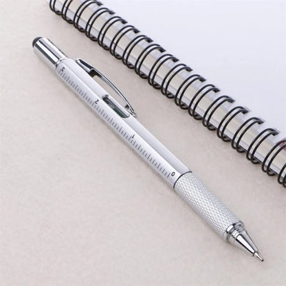 Multifunction Tech-Tool Pen with Ballpoint Pen Touch Screen Stylus Ruler Spirit Level Flat-head and Phillips Screwdriver - Idea
