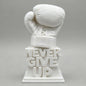 3D Printed "Never Give Up" Boxing Glove Figurine Inspirational Desk Decor Motivational Sculpture for Office Home Gift Birthday