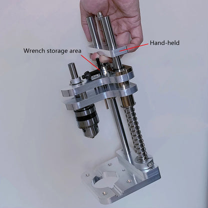 Woodworking Drilling Stand - Aluminum Profile Vertical Positioning Tool, Mini Desktop Drill Stand for Cordless Drills & DIY