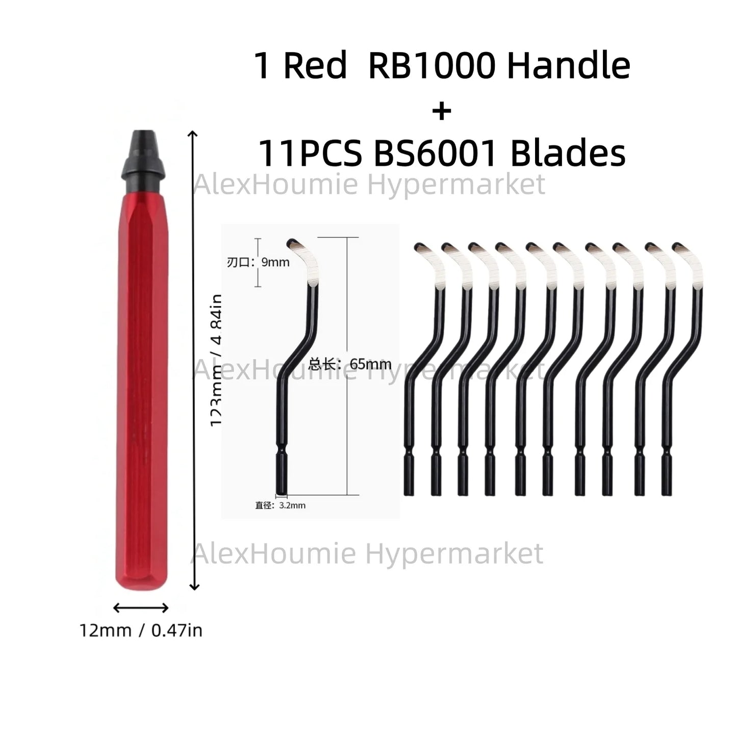 RB1000 Hand Metal Deburring Tool Red with 360 Degree Rotating Blades for 3D Printing Wood Metal Plastic Aluminum Copper Steel