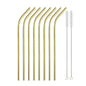 5/10Pcs Reusable Drinking Straw 304 Stainless Steel Straws Straight Bent Metal Straw with Cleaner Brush Pouch Wholesale