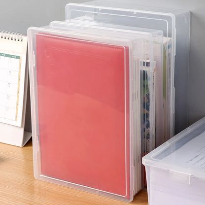 Plastic Storage Box For Office Large Capacity Transparent Paper Storage Case Desktop Storage Organization Document Box