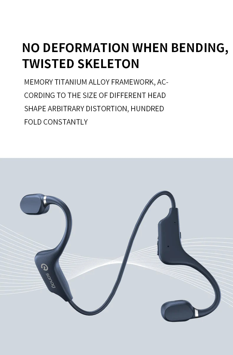 Słuchawki Sanag A5X True Bone Conduction Wireless Sport z otwartą konstrukcją, Bluetooth, dźwiękiem 3D stereo, wybór z wyprzedaży błyskawicznej
