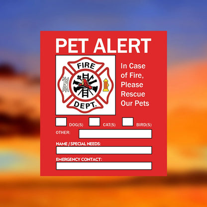 Pet Alert Stickers Static Cling Window Decals Emergency Pets Rescue Sign (4 Pack)  Save My Pets in Case of Emergency Stickers