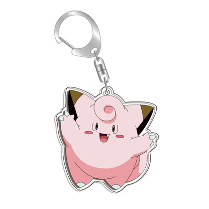 Keychain for Pokemon Charizard Vaporeon Leafeon Bag Charms Acrylic Anime Game Collectable Gifts Art Collection Toy Decoration